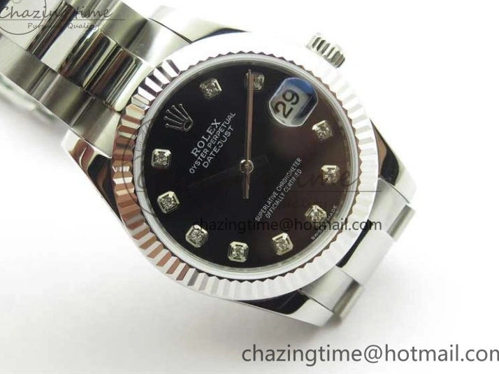 278271 Datejust Maker Edition Best SS Oyster BP 31mm Bracelet Black on Crystal Dial 1223